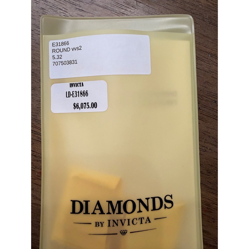 Invicta 5.32ct Round Brilliant IGI Certified Lab Grown Diamond E VVS2 Ideal Cut